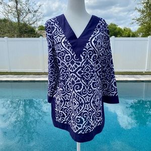 🔥Island Caribbean Joe tunic shirt swim cover navy